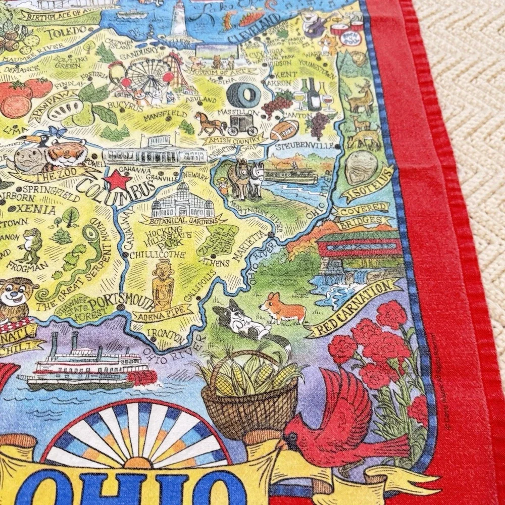 Kay Dee Designs Ohio The Buckeye State Poster Style Tea Towel‎ Hanging Decor